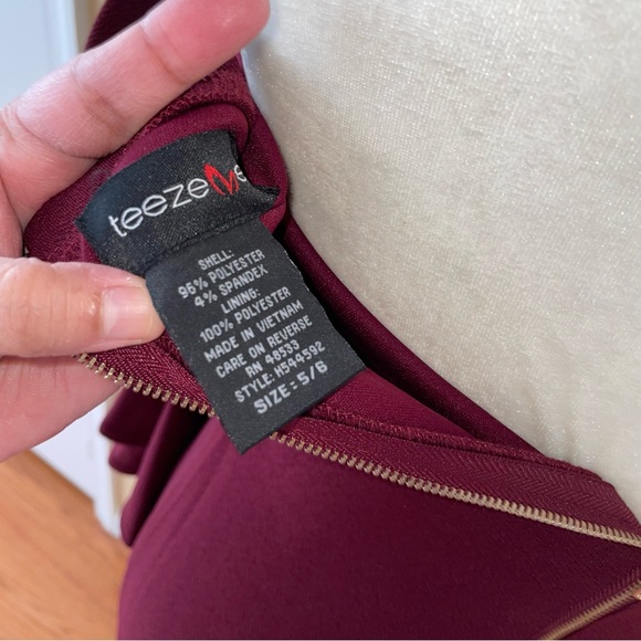 Teeze Me Bell Sleeve Dress in Burgundy - Picture 6 of 7